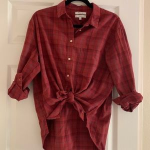 EUC Madewell Oversized plaid button-up